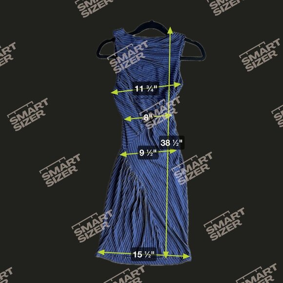 Atlein Midnight Blue Draped Sleeveless Dress Asymmetrical‎ 38 6 Stretch Modern - Picture 2 of 7